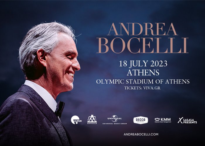 Ο υπέροχος Andrea Bocelli έρχεται στην Ελλάδα για μία μοναδική συναυλία στο ΟΑΚΑ τον Ιούλιο του 2023