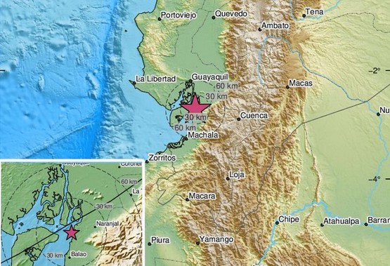 Σεισμός μεγέθους 6,7 βαθμών κοντά στις ακτές του Ισημερινού