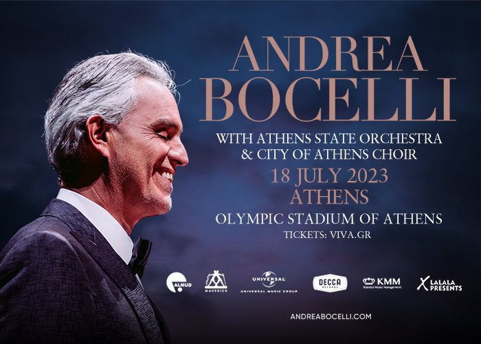 Andrea Bocelli: Έρχεται στην Ελλάδα για μια μοναδική εμφάνιση στο Ολυμπιακό Στάδιο στις 18 Ιουλίου