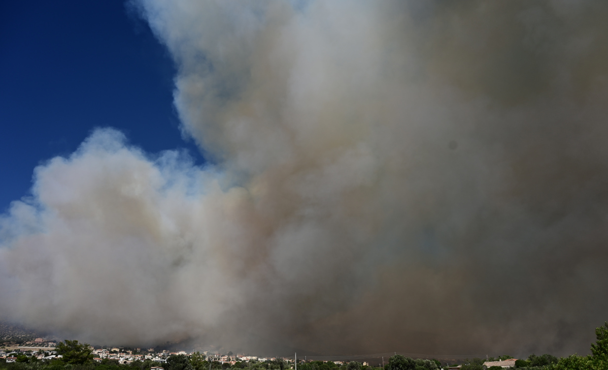 Άλογα ανεξέλεγκτα και φοβισμένα, άνθρωποι και πυροσβέστες παλεύουν με τις εστίες φωτιάς – Η πυρκαγιά στην Ανατολική Αττική μέσα από 10 εικόνες